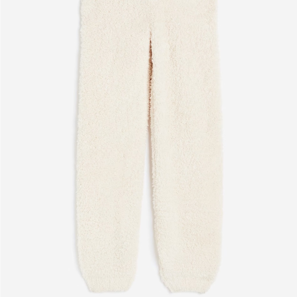 H&M Cream Textured Lounge Pants